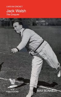 A close-up of Jack Walsh in mid-delivery stride as he demonstrates his left-arm wrist-spin on an empty cricket field. He has an expression of intense concentration, his right foot has just landed while his left leg is in the air; his right arm is tucked under his chest as his left arm is thrust forward.