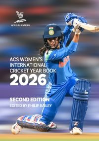 ACS Women's International Cricket Year Book 2026: Second Edition, edited by Philip Bailey. Photo shows Jemimah Rodrigues batting for India